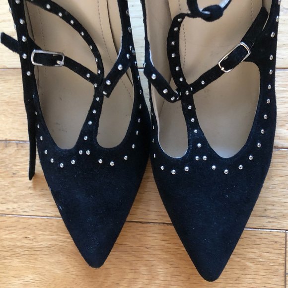 Brand New Women's Marc Fisher Black T-Strap Pumps - Picture 5 of 12